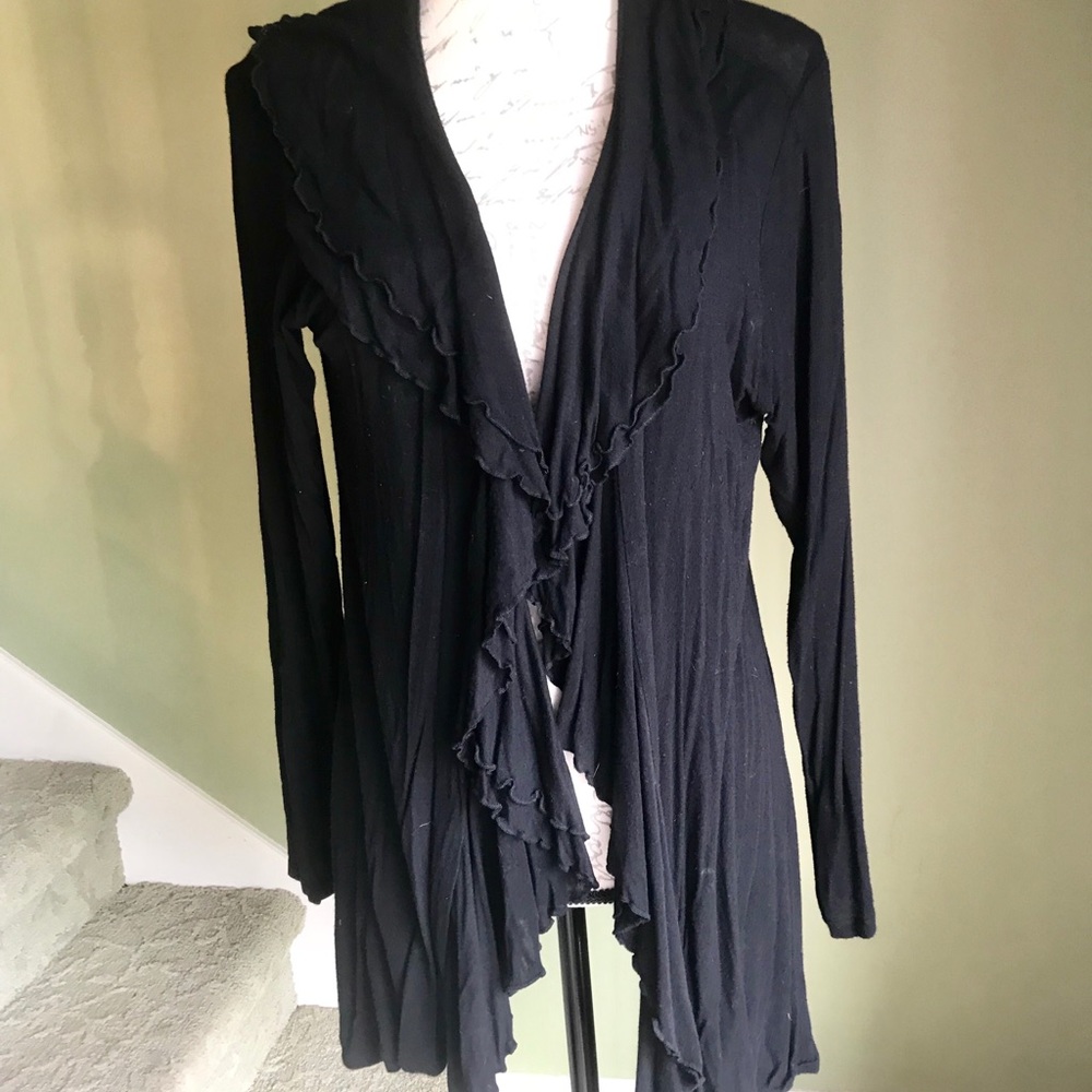 Ruffled Jersey knit jacket w/ ruffled accents